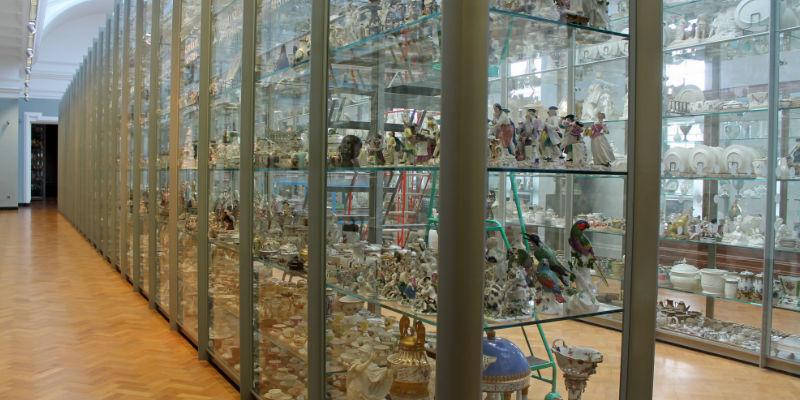 Display case in the ceramics gallery, Victoria and Albert Museum
