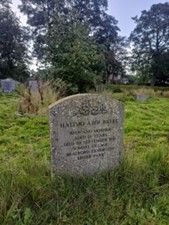 A gravestone in the Somali Village