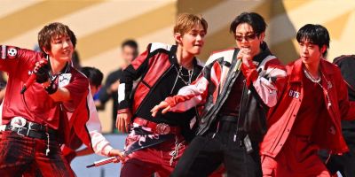 Members of BTS performing at the World Cup final in 2026. dpa picture alliance