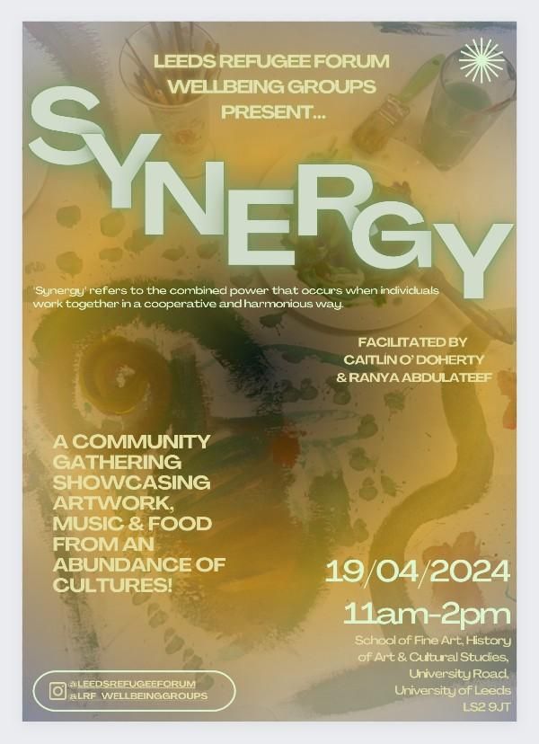 Poster for Synergy exhibition at the University of Leeds