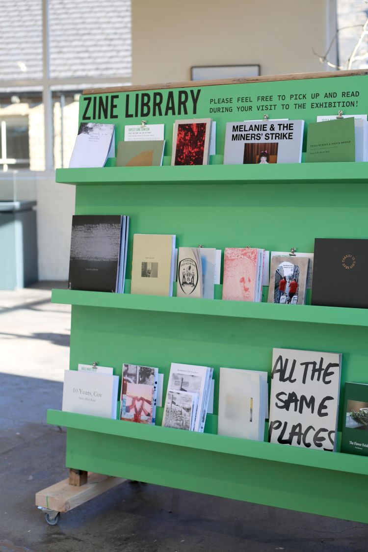 Zine Library in a gallery space