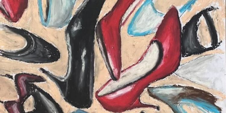 Painting of shoes with heels