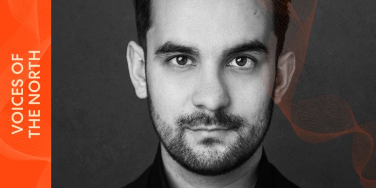 headshot of neil balfour, text reads 'voices of the north'