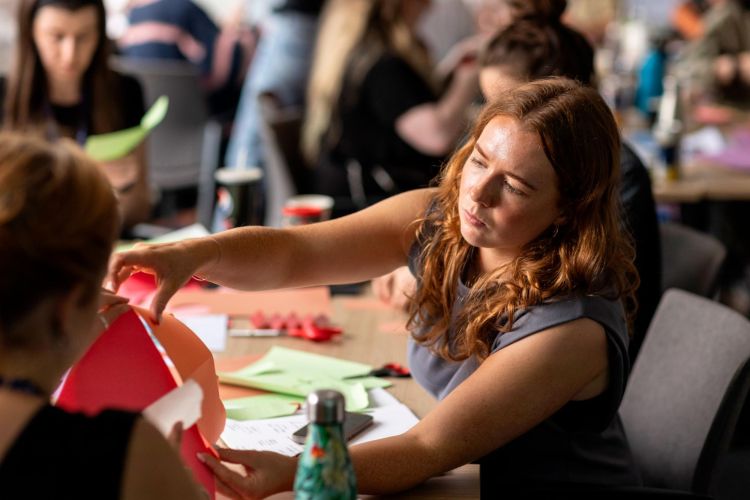 People taking part in a creative workshop