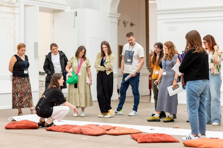 Group of people in a gallery