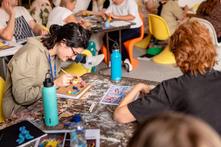 People taking part in a creative workshop