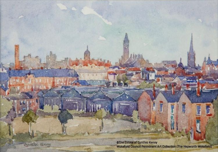 Painting of Wakefield skyline by Cynthia Kenny