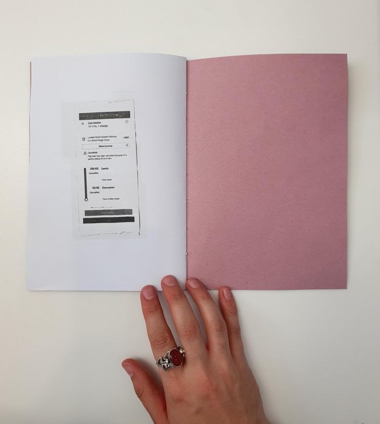 Zine by Robin Stones showing train ticket