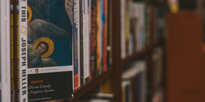 Dante book on bookshelf