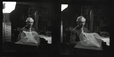 Herbert Read examining archives