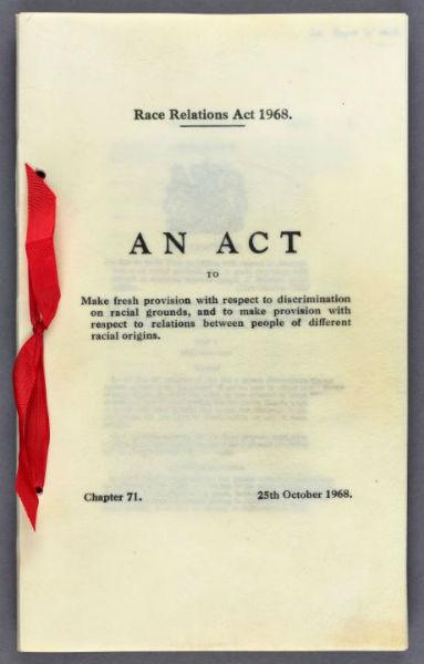 Photograph of cover of Race Relations Act 1968