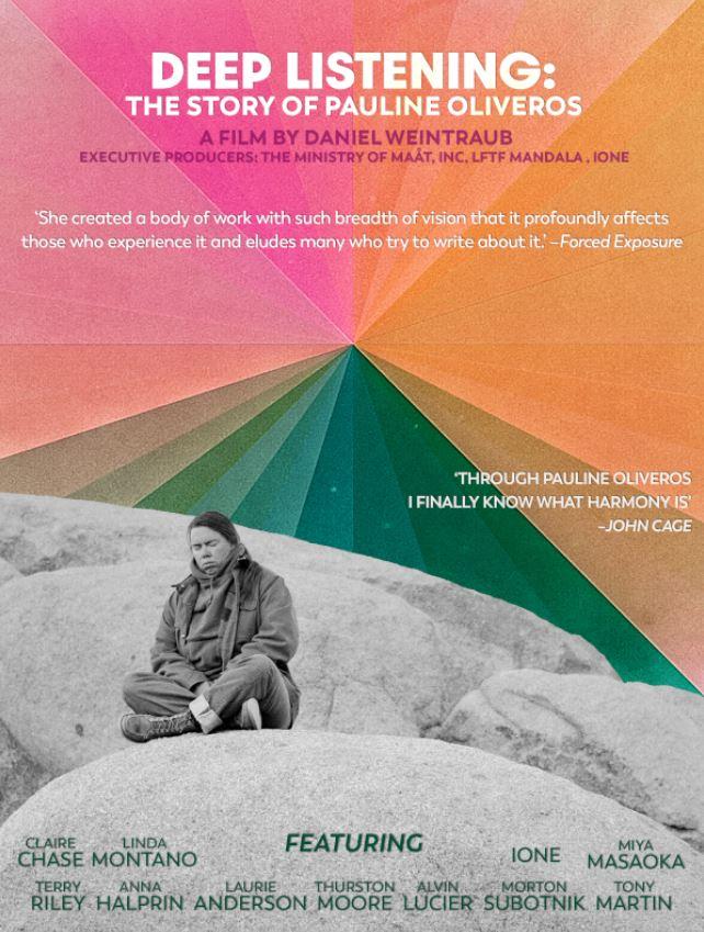 Poster for film screening of Deep Listening: The Story of Pauline Oliveros