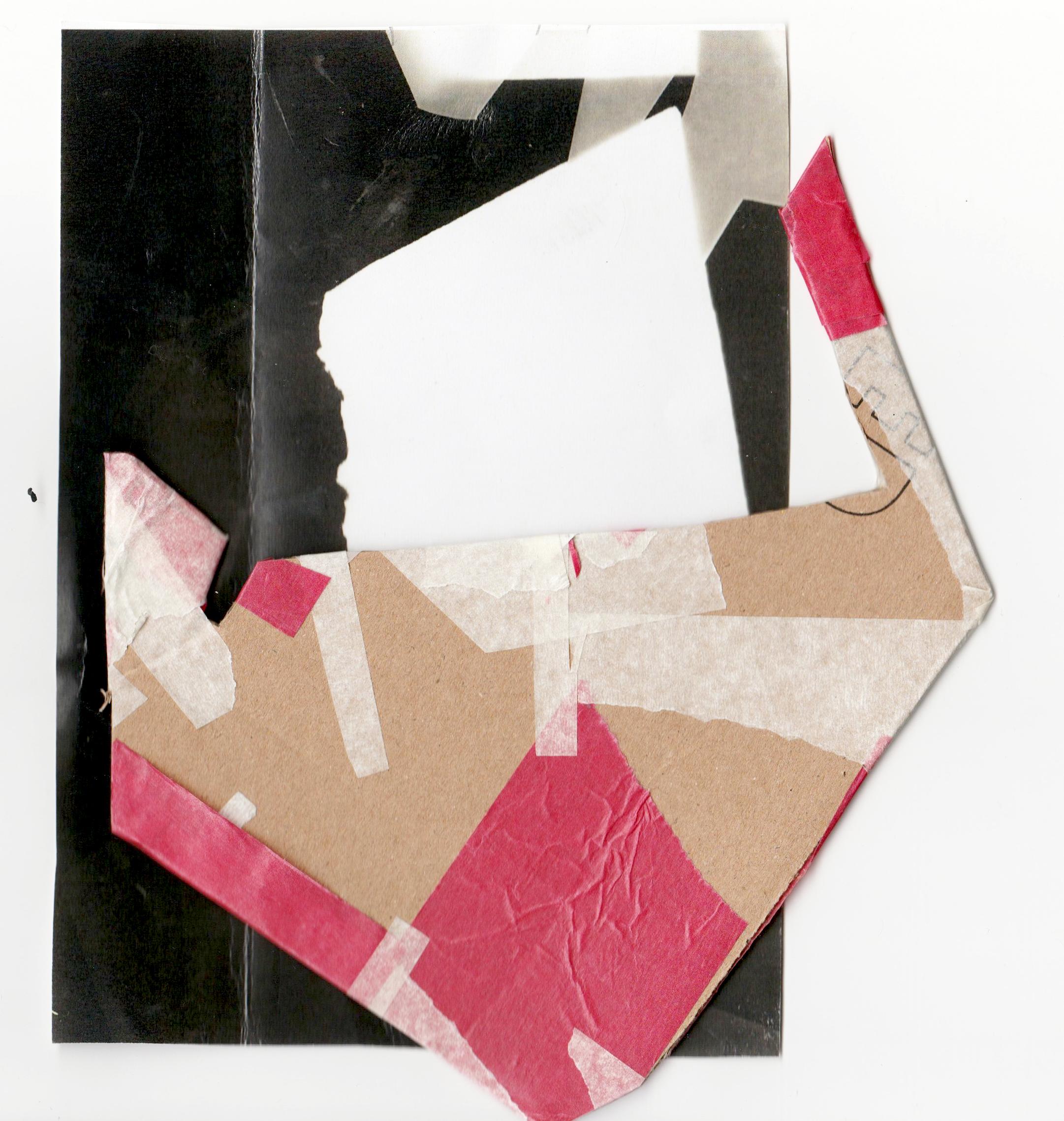Georgina Davis, Layers , 2020. Photogram collage, masking tape, cardboard, 30cm X 20cm.