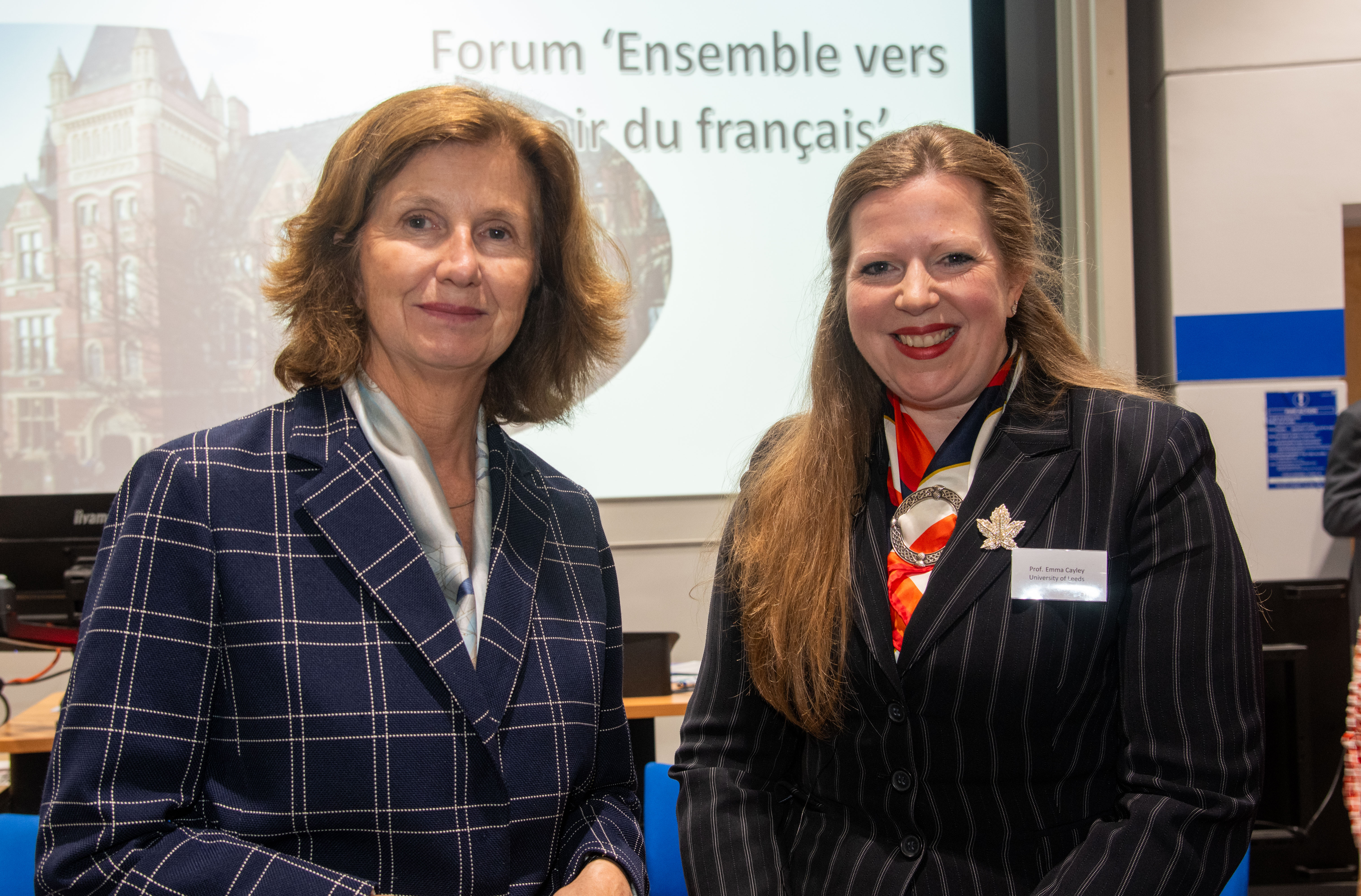 Hélène Duchêne, French Ambassador and Emma Cayley, Head of Languages, Cultures and Societies