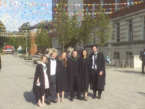 Group of students in graduation dress