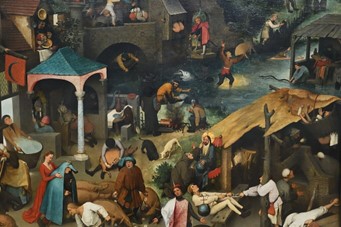 Dosseman, CC BY-SA 4.0 <https://creativecommons.org/licenses/by-sa/4.0>, via Wikimedia Commons
https://upload.wikimedia.org/wikipedia/commons/f/f3/Pieter_Bruegel_the_Elder_Netherlandish_Proverbs_1559_Gem%C3%A4ldegalerie_Berlin_9361.jpg