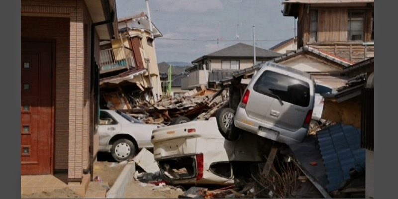 Destruction after the Fukushima tsunami in 2011