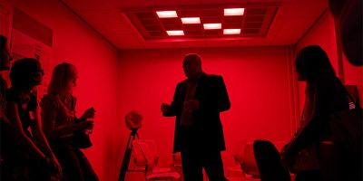 Researcher demonstrates colour lighting laboratory
