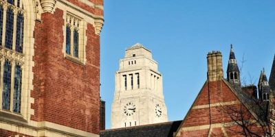 Parkinson Building tower and campus buildings