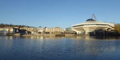 Central Hall, Vanbrugh and lake at the University of York