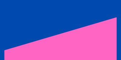 Pink shape on a blue background