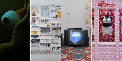 FUAM Graduate Art Prize finalists - a collage of four pieces of art