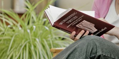 Reading a philosophical text.