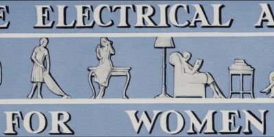 1920s women depicted using electricity to cook, vacuum, telephone and read at leisure