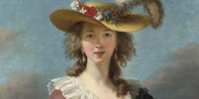 Detail from painting of Élisabeth Louise Vigée Le Brun, Self Portrait in a Straw Hat, after 1782. The National Gallery.