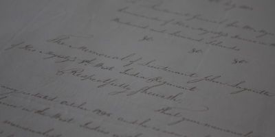 Close up of a old handwritten letter.