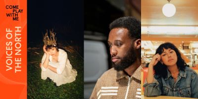 tinyumbrellas, isaac, alice. Text reads 'voices of the north'