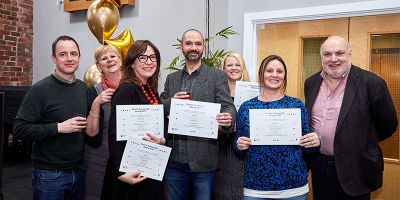 Winners and nominees of the 2019 Partnership Awards from the School of Media and Communication