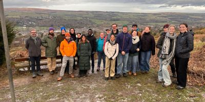 A group of attendees of the 33rd annual colloquium of health care ethics during a walk in ilkley