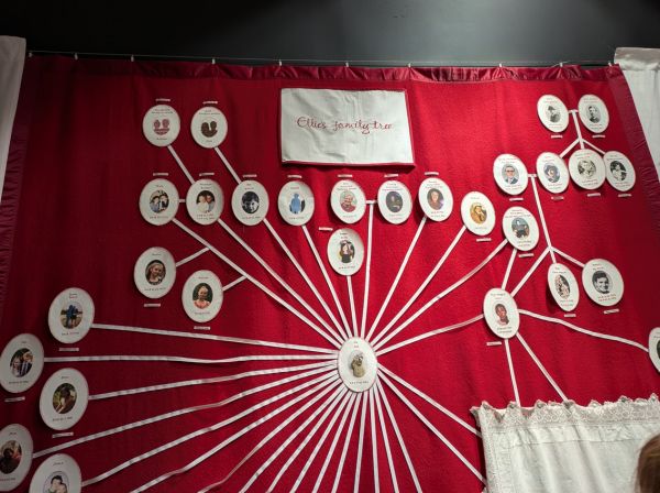 An embroidered family tree