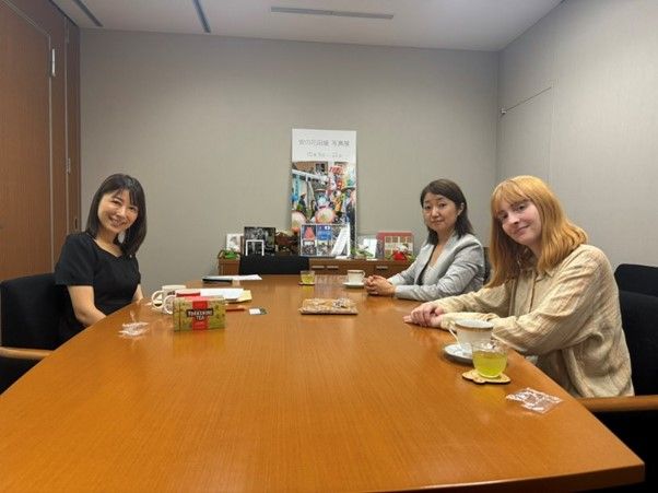 Dr. Dorothy Finan (right) and Professor Kaori Suetomi (middle) meeting with Japanese politician and campaigner Ayaka Shiomura (left) in Japan’s House of Councillors