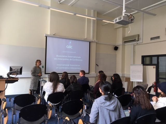 The International Association of Conference Interpreters (AIIC) presentation to students from the Centre for Translation Studies