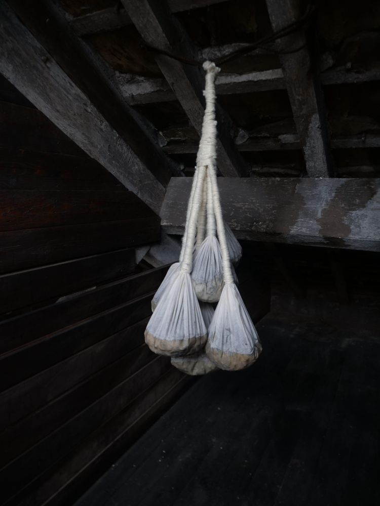 Art installation suspended from ceiling
