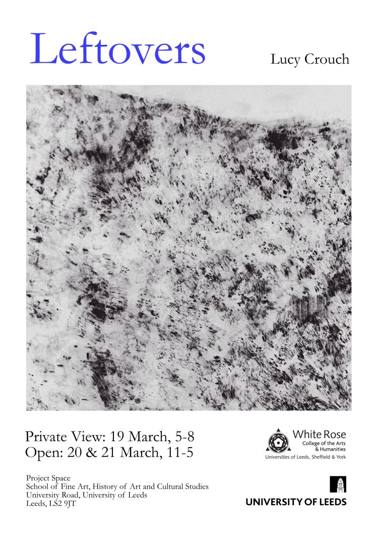 Exhibition poster showing artwork by Lucy Crouch