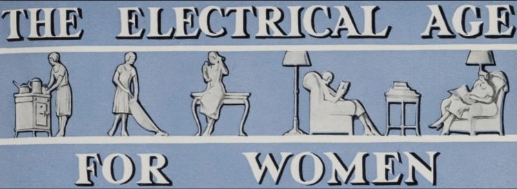 1920s women depicted using electricity to cook, vacuum, telephone and read at leisure