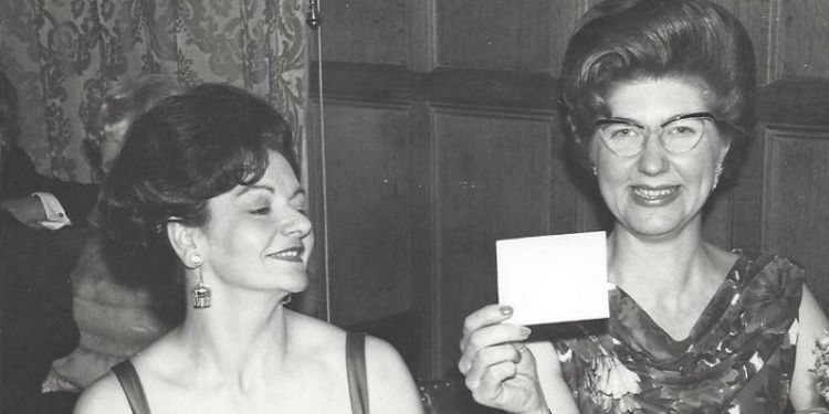 Back and white photograph of two women, circa 1960s