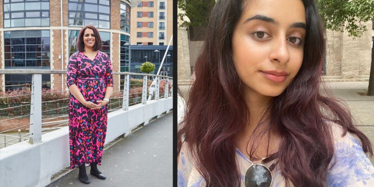 Sunita Bhatti is pictured on the left, and Mahnoor Akhlaq is on the right. Mahnoor is a former Journalism student at the School of Media and Communication, and now works as a digital producer for C4 News.