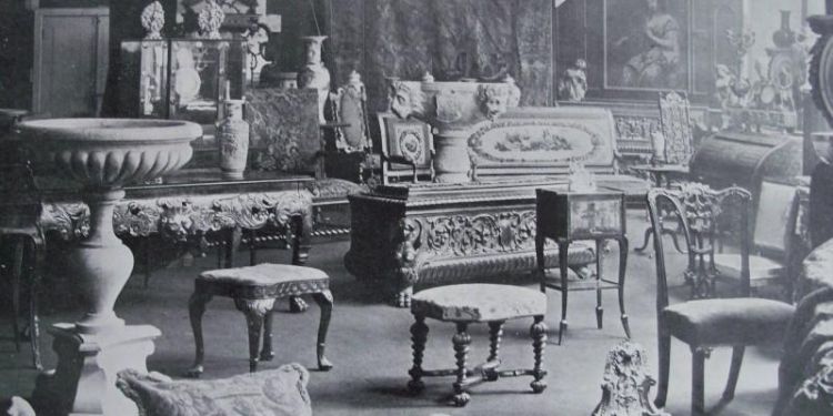 Inside an antique shop circa 1900