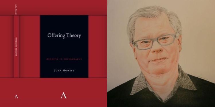 image shows a photograph of the book cover of 'Offering Theory' alongside a photograph of the author John Mowitt.