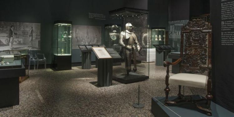 Photograph of the SOLD! The Great British Antiques Story exhibition at The Bowes Museum in 2019,