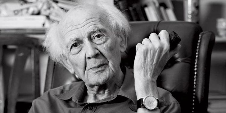 Black and white photograph of Zygmunt Bauman