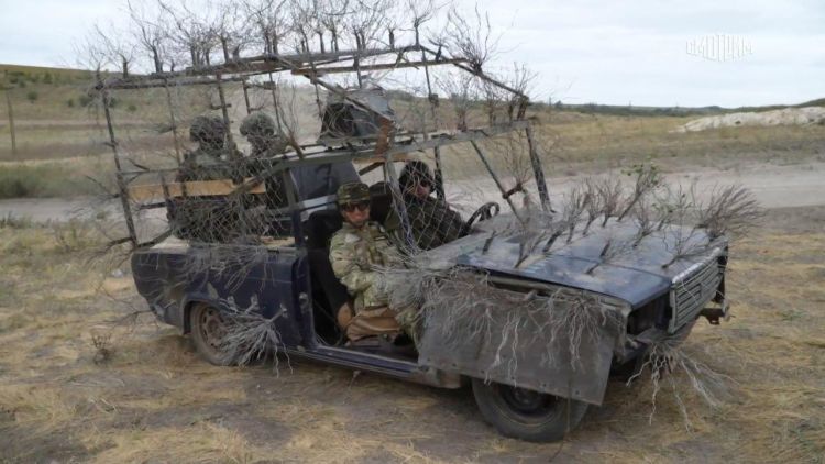 A Russian army vehicle, photographed by an unnamed Russian soldier