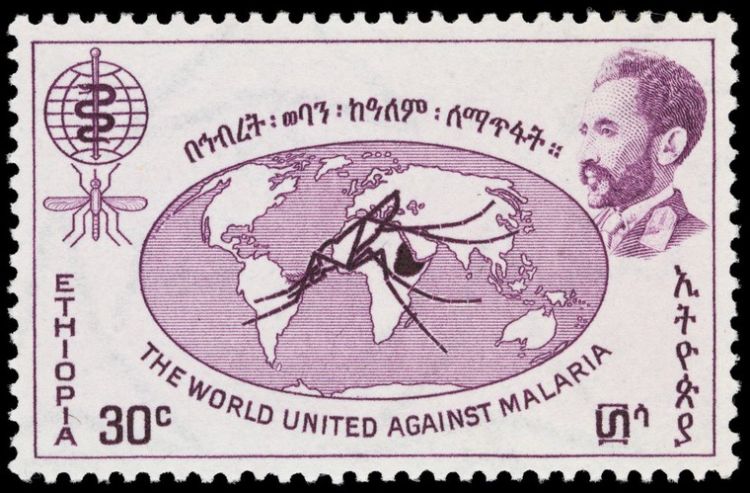 he world united against malaria : 30c : Ethiopia. Wellcome Collection. Source: Wellcome Collection.