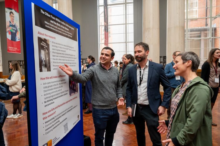 Professor William Gould (second from left) from the School of History talks visitors through his research project, ‘The Other from Within: Indian Anthropologists and the Birth of the Nation’