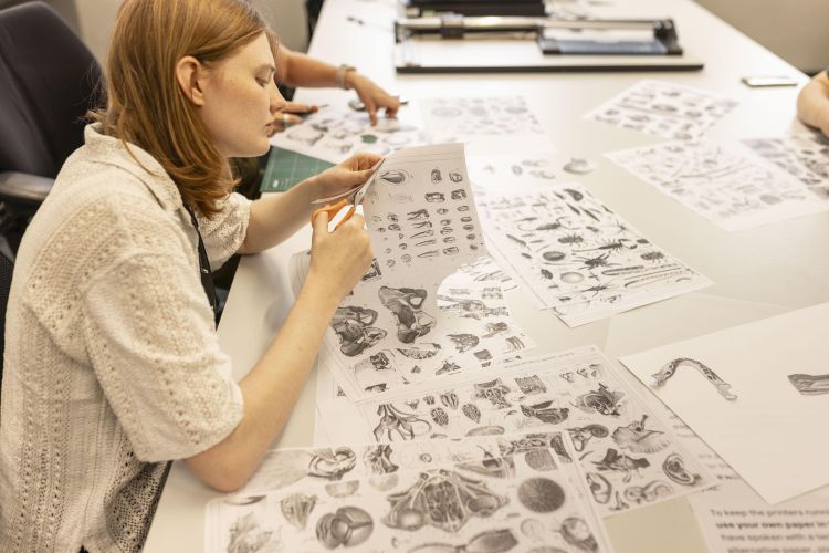Person taking part in an art workshop