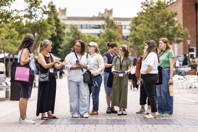 Group of teachers visiting the campus of the University of Leeds